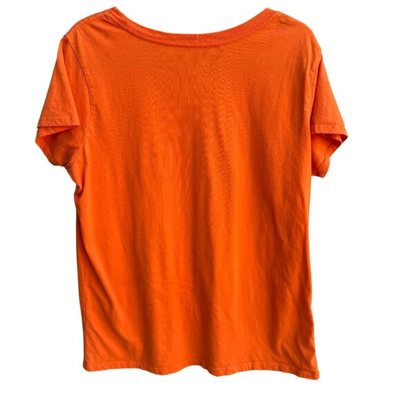 Eat Drink And Be Scary Halloween Orange Cotton Scoop Neck Cap Sleeve Shirt 2X - Picture 4 of 7